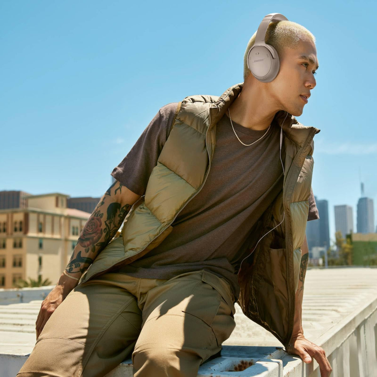Bose QuietComfort Bluetooth Headphones, Wireless Headphones with Active Over Ear Noise Cancelling and Mic, Deep Bass, Up to 24 Hours of Playtime, Blue Dusk - Limited Edition Color